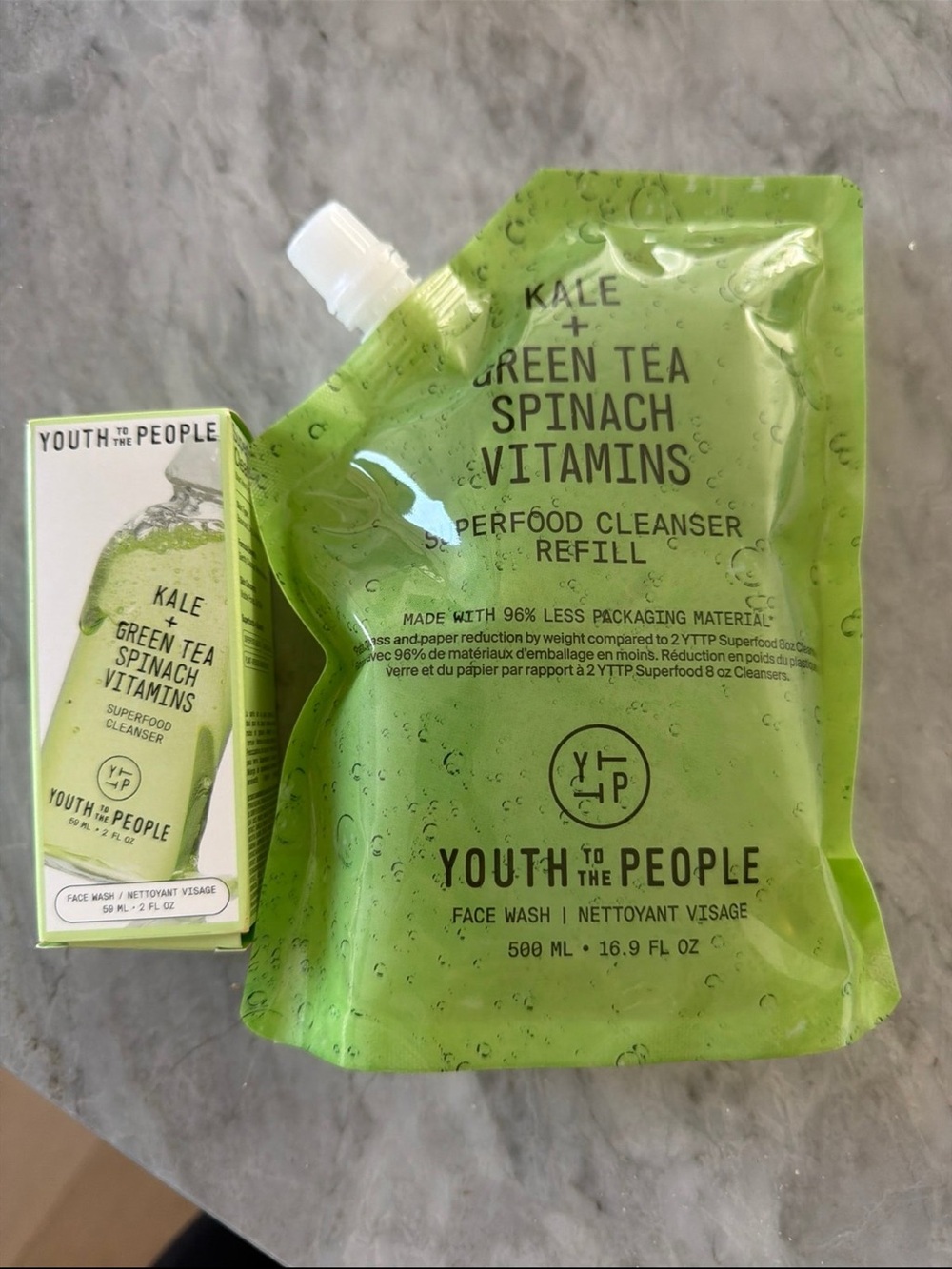 Youth To The People Kale + Green Tea Superfood 2fl oz Cleanser & 500ml Refill